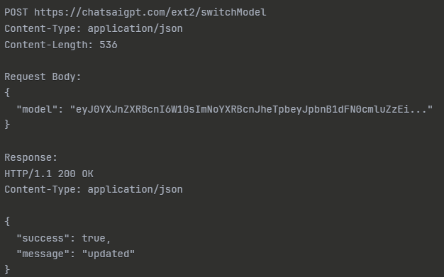 C2 server response showing HTTP 200 OK with success:true
