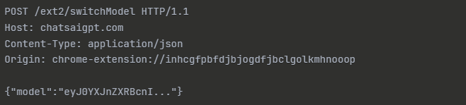 Extension 2 network traffic signature showing POST to chatsaigpt.com